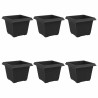 Pot de Fleurs Carré 6 pcs Noir 23 x 23 x 17,5 cm Plastique 513951513951