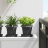 Pot de Fleurs Carré 6 pcs Noir 16 x 16 x 14 cm Plastique 513952513952