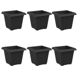 Pot de Fleurs Carré 6 pcs Noir 16 x 16 x 14 cm Plastique 513952513952