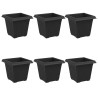 Pot de Fleurs Carré 6 pcs Noir 16 x 16 x 14 cm Plastique 513952513952