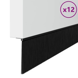 Brosses de porte adhésives 12 pcs Noir 100 cm 513959513959