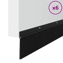 Brosses d'étanchéité pour porte à visser 6 pcs Noir 100 cm 513969513969