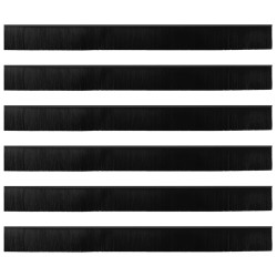 Brosses de porte adhésives 6 pcs Noir 100 cm 513975513975