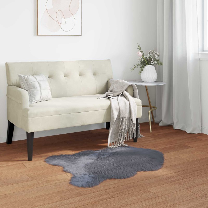 Tapis en fausse TAFALLA Anthracite 60 x 90 cm Polyester 513985513985