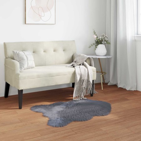 Tapis en fausse TAFALLA Anthracite 60 x 90 cm Polyester 513985513985