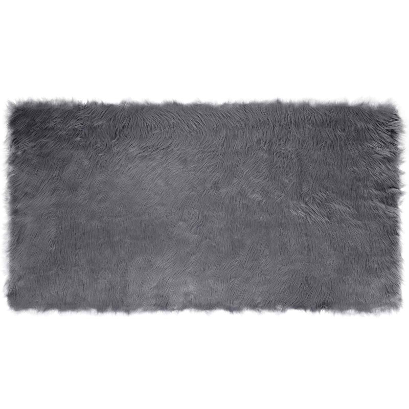 Tapis en fausse TAFALLA Anthracite 60 x 110 cm Polyester 514008514008