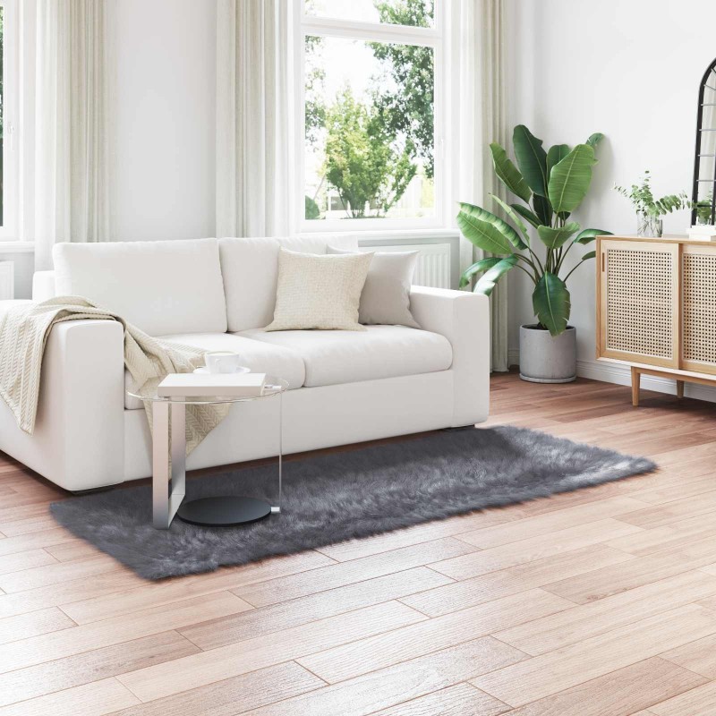 Tapis en fausse TAFALLA Anthracite 100 x 200 cm Polyester 514009514009