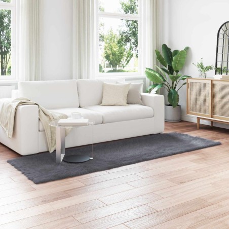 Tapis en fausse TAFALLA Anthracite 80 x 250 cm Polyester 514018514018
