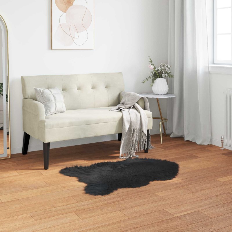 Tapis en fausse TAFALLA Noir 80 x 120 cm Polyester 514022514022