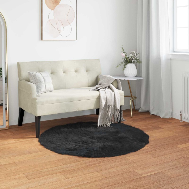 Tapis en fausse TAFALLA Noir Ø 100 cm Polyester 514027514027