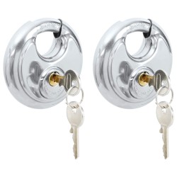 Serrures Discus avec Clés 2 pcs Argenté 8 x 2.8 x 8 cm 514044514044