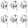 Serrures Discus avec Clés 6 pcs Argenté 8 x 2.8 x 8 cm 514045514045
