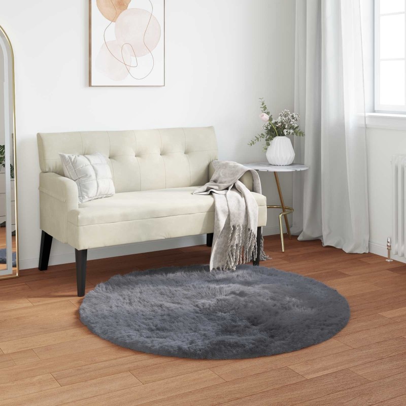 Tapis en fausse TAFALLA Anthracite Ø 100 cm Polyester 514063514063