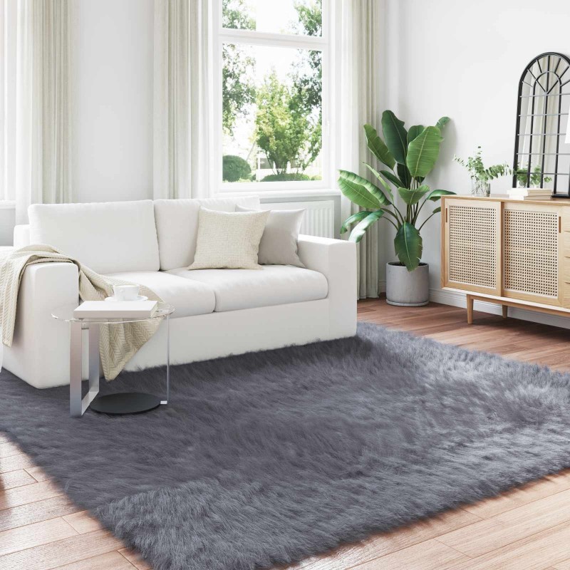 Tapis en fausse TAFALLA Anthracite 240 x 240 cm Polyester 514067514067