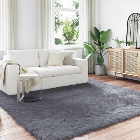 Tapis en fausse TAFALLA Anthracite 200 x 200 cm Polyester 514068514068