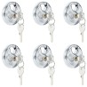 Serrures Discus avec Clés 6 pcs Argenté 6 x 2.3 x 6 cm 514080514080