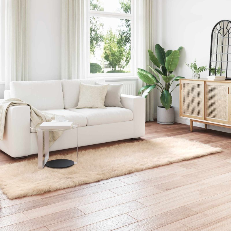 Tapis en fausse TAFALLA Beige 80 x 250 cm Polyester 514113514113