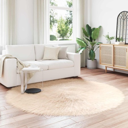 Tapis en fausse TAFALLA Beige Ø 160 cm Polyester 514114514114