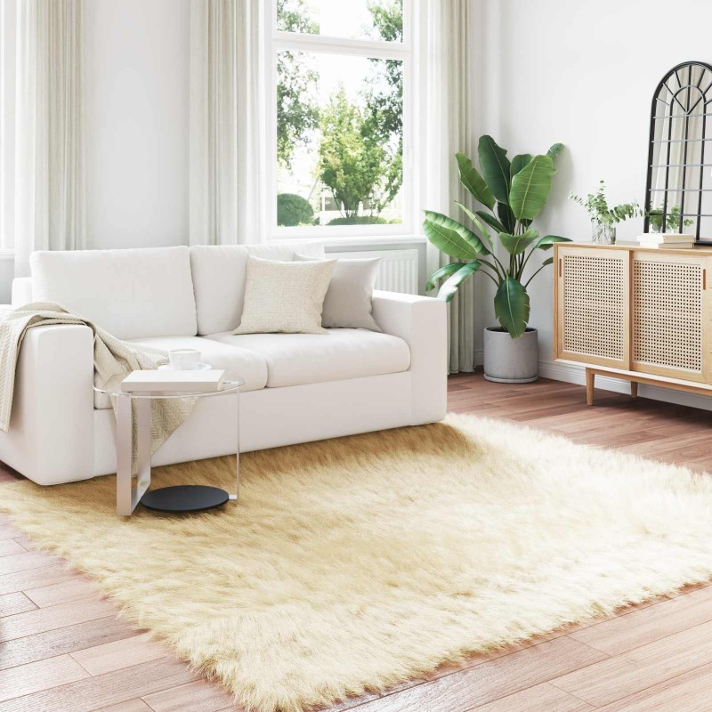 Tapis en fausse TAFALLA Crème 240 x 240 cm Polyester 514118514118