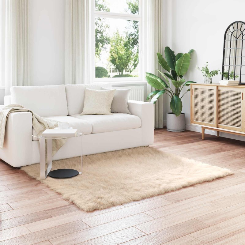 Tapis en fausse TAFALLA Beige 120 x 120 cm Polyester 514129514129