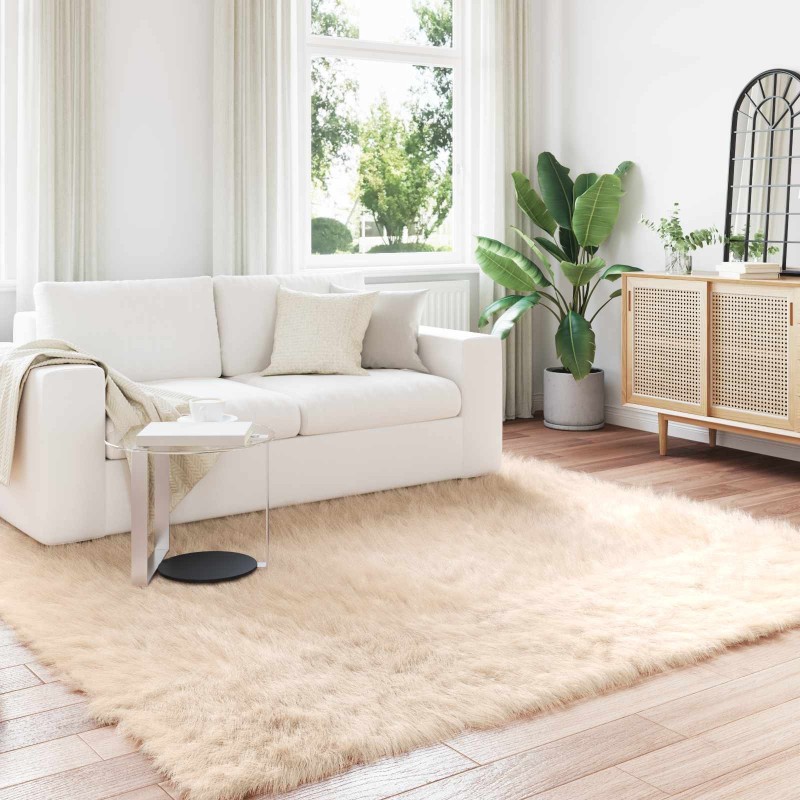 Tapis en fausse TAFALLA Beige 240 x 240 cm Polyester 514132514132