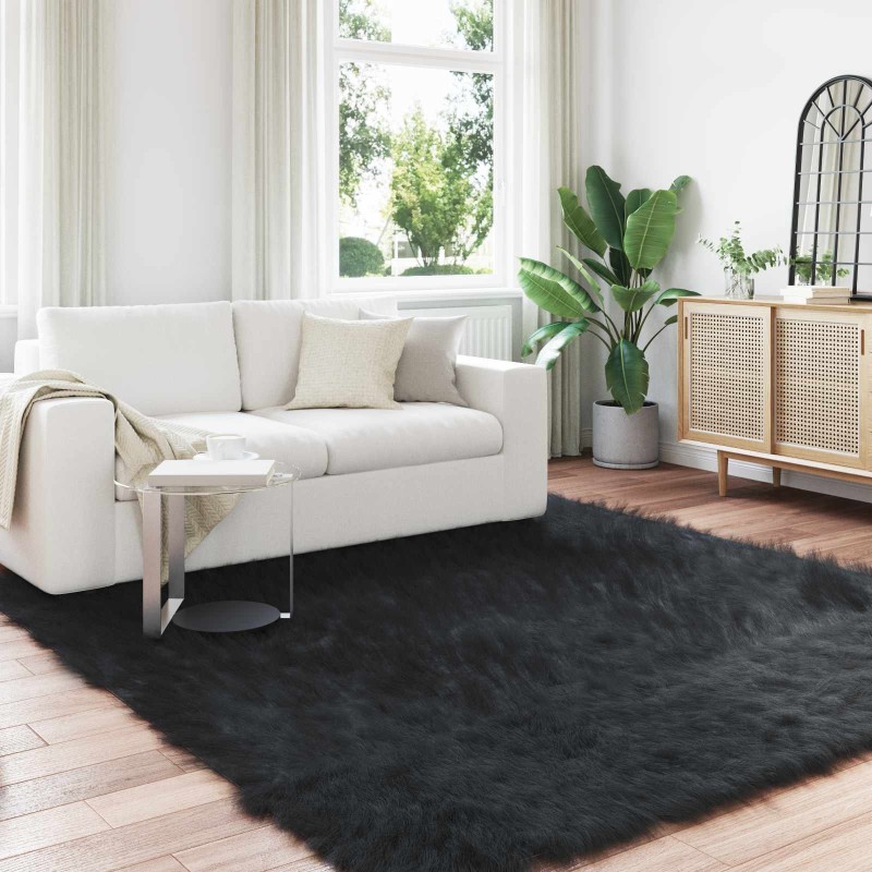 Tapis en fausse TAFALLA Noir 200 x 200 cm Polyester 514159514159