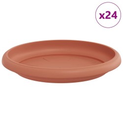 Plateau à fleurs rond 24 pcs Rouge brique Ø 14 x 2 cm Plastique 514199514199
