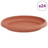 Plateau à fleurs rond 24 pcs Rouge brique Ø 14 x 2 cm Plastique 514199514199