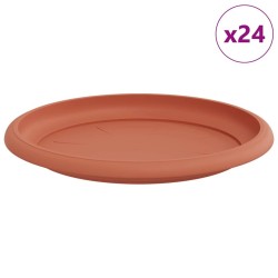 Plateau à fleurs rond 24 pcs Rouge brique Ø 14 x 2 cm Plastique 514200514200