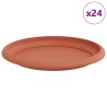 Plateau à fleurs rond 24 pcs Rouge brique Ø 14 x 2 cm Plastique 514200514200