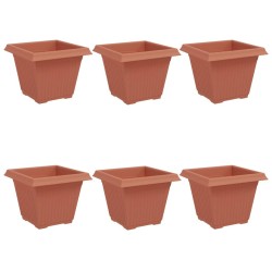 Pot de Fleurs Carré 6 pcs Rouge brique 38 x 38 x 30 cm 514201514201