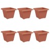 Pot de Fleurs Carré 6 pcs Rouge brique 38 x 38 x 30 cm 514201514201