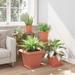 Pot de Fleurs Carré 6 pcs Rouge brique 38 x 38 x 30 cm 514201514201