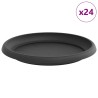 Plateau à fleurs rond 24 pcs Noir Ø 21,5 x 2,5 cm Plastique 514202514202