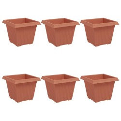 Pot de Fleurs Carré 6 pcs Rouge brique 33 x 33 x 26 cm 514203514203