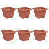 Pot de Fleurs Carré 6 pcs Rouge brique 33 x 33 x 26 cm 514203514203