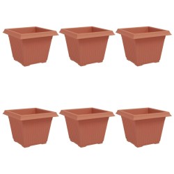 Pot de Fleurs Carré 6 pcs Rouge brique 28,5 x 28,5 x 22 cm 514204514204
