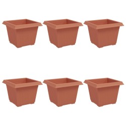 Pot de Fleurs Carré 6 pcs Rouge brique 23 x 23 x 17,5 cm 514205514205
