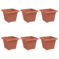 Pot de Fleurs Carré 6 pcs Rouge brique 20 x 20 x 16 cm 514206514206