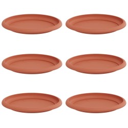 Plateau à fleurs rond 6 pcs Rouge brique Ø 19 x 2 cm Plastique 514207514207