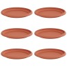 Plateau à fleurs rond 6 pcs Rouge brique Ø 19 x 2 cm Plastique 514207514207