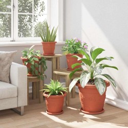 Plateau à fleurs rond 6 pcs Rouge brique Ø 19 x 2 cm Plastique 514207514207