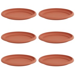 Plateau à fleurs rond 6 pcs Rouge brique Ø 17,5 x 2 cm 514208514208