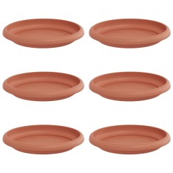 Plateau à fleurs rond 6 pcs Rouge brique Ø 14 x 2 cm Plastique 514209514209
