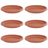 Plateau à fleurs rond 6 pcs Rouge brique Ø 14 x 2 cm Plastique 514209514209