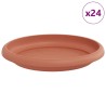 Plateau à fleurs rond 24 pcs Rouge brique Ø 14 x 2 cm Plastique 514210514210