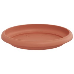 Plateau à fleurs rond 24 pcs Rouge brique Ø 14 x 2 cm Plastique 514210514210