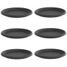 Plateau à fleurs rond 6 pcs Noir Ø 14 x 2 cm Plastique 514211514211