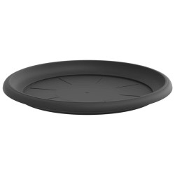 Plateau à fleurs rond 6 pcs Noir Ø 14 x 2 cm Plastique 514211514211