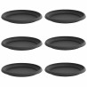 Plateau à fleurs rond 6 pcs Noir Ø 14 x 2 cm Plastique 514212514212